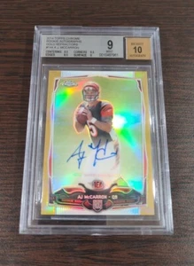 2014 Topps Chrome AJ McCarron Gold Refractor Auto RC #8/10 BGS 9/10 RARE! - Picture 1 of 2