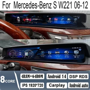 Dashboard for Mercedes-Benz S W221 2006-2012 & Dual Screen Android Car Radio - Picture 1 of 15