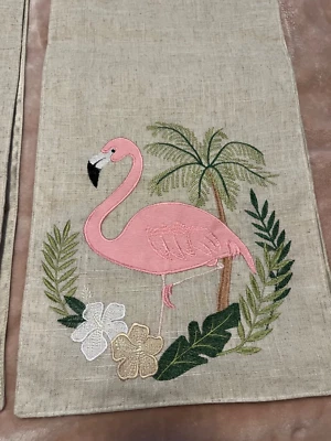 Flamingo & Hibiscus tropical table runners set of 2 - Secret Celebrity  - Image 1 of 4