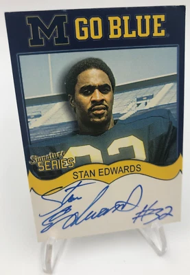 TK Legacy STAN EDWARDS AUTO Signed M GO BLUE MGB58 Card MICHIGAN WOLVERINES - Image 1 of 4