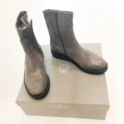 Coclico Doli Metallic Gray Saturno Antracite Boots Size 36 New in Box - Image 1 of 3