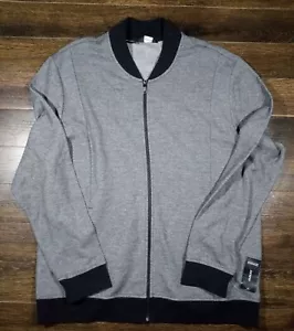 alfani mens designer coat black cotton mesh knit full zip outerwear jacket -XXL - Picture 1 of 3