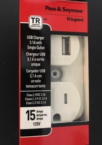 Legrand Pass Seymour TM88USB-LACC6 Single Outlet USB Charger Free Shipping b - Picture 1 of 3