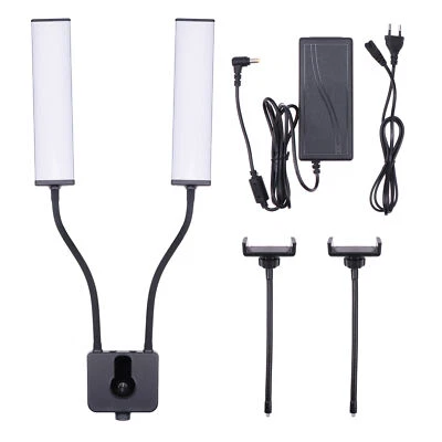 Dual-Arm LED Fill Light Video Lamp 360° with 2 Phone Holders Flexible Gooseneck - Image 1 of 4