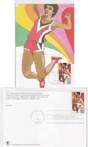 TurtlesTradingPost- Olympic Woman's Long Jump 1984 #2083 FDC USPS Maximum Card - Picture 1 of 3