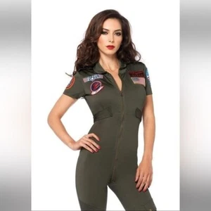 Leg Avenue Top Gun Flight Suit Costume Adult Womens Size S - Picture 1 of 8
