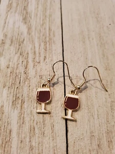 Adorable Beaded Wine Glass Earrings Dangle Earrings Wine Glass Earrings - Picture 1 of 1
