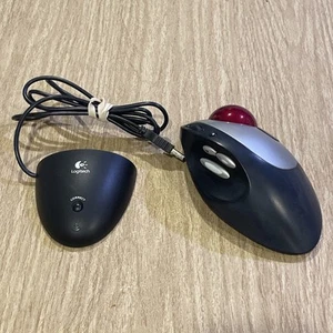 Logitech Cordless Optical Trackman T-RB22 + Receiver TESTED WORKING TRB22 T RB22 - Afbeelding 1 van 8