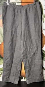 Pantalones J Jill MP Medianos Pequeños Gris Lino Pantalones - Imagen 1 de 7