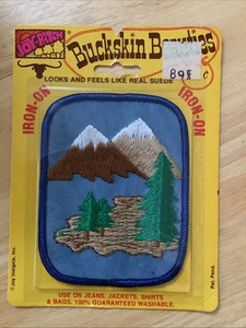 Vintage Joy-Patch Buckskin Beauties Forest/Mountains embroidered Iron-On-NOS - Picture 1 of 2