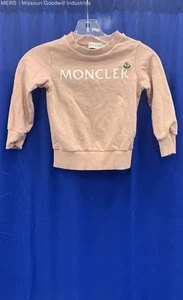 Moncler Girl's Mauve Authentic Long Sleeve Crewneck Logo Sweatshirt - Size 4 - Picture 1 of 7