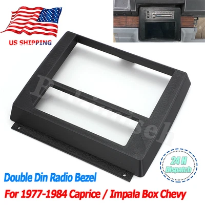 For 1977-1984 Chevrolet Caprice / Impala Box Chevy Double Din Radio Bezel Black Foto 1 de 4