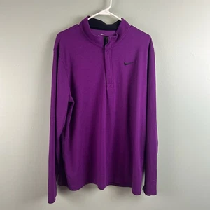 Nike Mens Dry Golf Jacket Purple 1/4 Zip XL Work Out Bright Colors Lightly Used - Picture 1 of 8