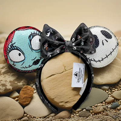 💖 Disney Parks Loungefly Nightmare Before Christmas Sally Jack Ears Headband - Image 1 of 4