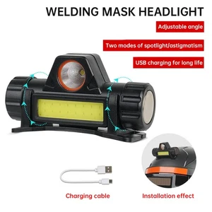 Automatic Dimming Headlight For Welding Helmet USB Charging 2-Purpose Light - Picture 1 of 14