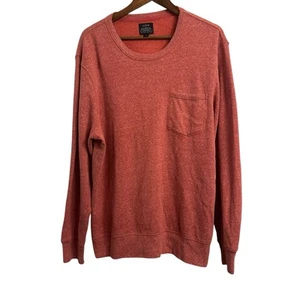 J Crew Authentic Fleece Crew Neck Sweatshirt Pocket Red Men's XL - Picture 1 of 6
