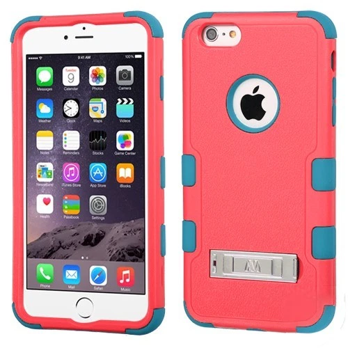 Funda híbrida Mybat Tuff con soporte para iPhone 6 Plus - Rosa/Verde azulado Foto 1 de 1