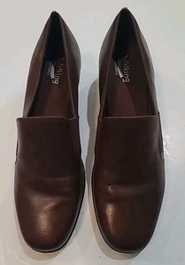 Mocasines sin cordones "TERI" de cuero marrón con cunas para caminar para mujer talla 12 M - Imagen 1 de 7