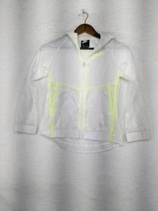 Chaqueta Nike Niñas M Mediana 10 Cortavientos Cremallera Completa Con Capucha Lluvia Viento Blanco - Imagen 1 de 10