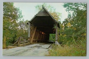 Postal cromada puente cubierto Oxford Alabama AL Mellons Mill años 60 - Imagen 1 de 2