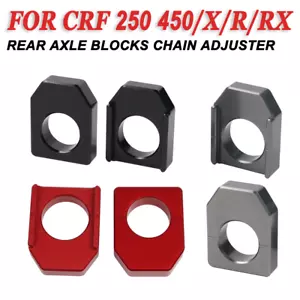 CNC Rear Axle Blocks Chain Adjuster For HONDA CR125R CR250R CRF250X CRF450R 450L - Imagen 1 de 8