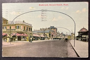 Boulevard Revere Beach Massachusetts printed 1911 Lynn - Picture 1 of 2
