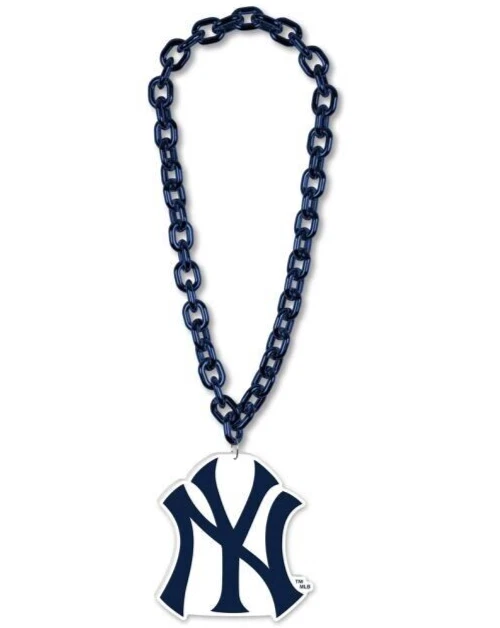 NEW YORK YANKEES 38" BIG CHAIN NECKLACE WITH FOAM LOGO MLB LICENSED - Image 1 of 1