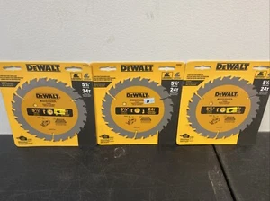 3 PACK DEWALT 5 1/2” Carbide 24T Tooth Saw Blade DW9066 - Picture 1 of 4