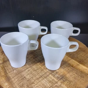 Set of 2 IKEA White Ceramic Coffee Cups Tea Cups Stackable Mugs - Picture 1 of 4
