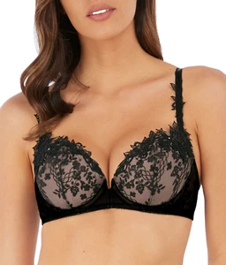 Wacoal Lumiere Douce Push-Up Padded Bra EU/DE 80A UK 36A In Black - Picture 1 of 5