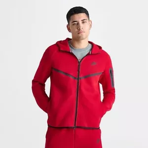 NWT MEN'S NIKE TECH FULL-ZIP FLEECE WINDRUNNER GYM RED HV0949-687 Sz SMALL - Picture 1 of 6