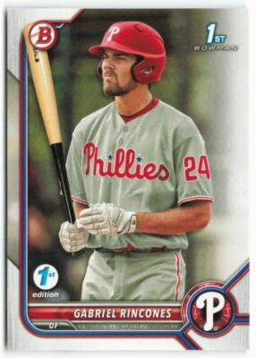 2022 Gabriel Rincones Bowman Draft 1st Edition Rookie - Philadelphia Phillies - Image 1 of 2