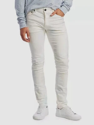 Calça jeans slim fit John Elliott masculina branca skittles bainha crua tamanho 34 $448 - Imagem 1 de 4