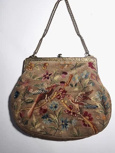 Petit Point Purse Victorian Birds, Blossoms & Flowers - Picture 1 of 7