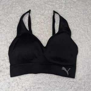 Damen Puma Logo Performance Sport BH schwarz gepolstert Größe S - Bild 1 von 8