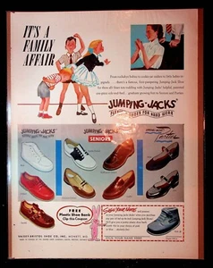 1950s Jumping-Jacks Vaisey-Bristol Shoe Co. Savage Shoe Co. Art Vintage Print Ad - Picture 1 of 1