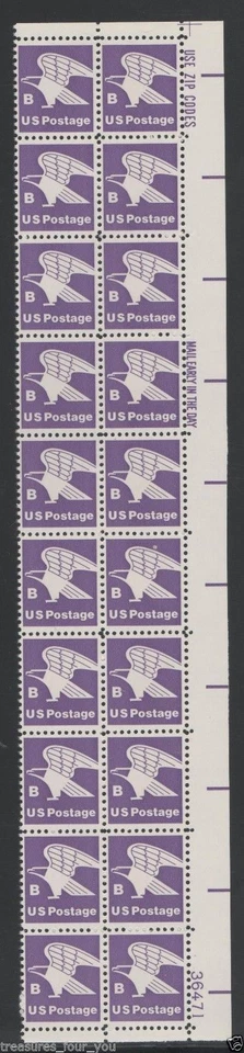 Stati Uniti #1818 Non-Denominated 18c Piastra Blocco 20 Viola Aquila B Serie - Immagine 1 di 1