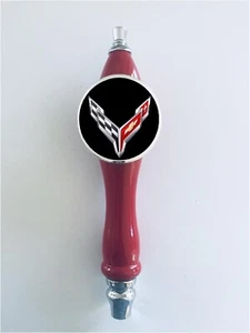 corvette C8 Beer Tap Handle tapper Kegerator Bar Draft Faucet Knob Sign - Picture 1 of 1