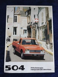 PEUGEOT 504 Pritschenwagen Fahrgestell mit Fahrerhaus Prospekt 1980 gelocht - Picture 1 of 3