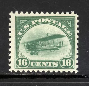 SCOTT C2 1918 16 CENT CURTISS JENNY AIRMAIL ISSUE MH OG F-VF CAT $45! - Picture 1 of 2