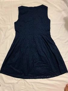 Uniqlo Women Embroidery Sleeveless Dress 69 Navyblue - Picture 1 of 9