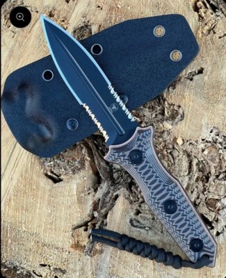 DARSON FORGE TACTICAL FIXED BLADE HUNTING SURVIVAL BOOT THROW KNIFE KYDEX SHEATH - Image 1 of 3