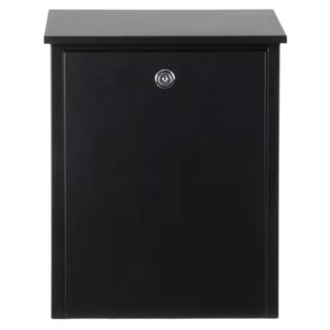 Black Wall-Mount Locking Mailbox - Picture 1 of 12