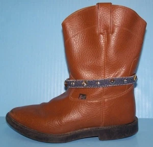 DENIM & SILVER tone STUD BOOT JEWELRY ANKLET wear as WRAP BRACELET too! NEW - Picture 1 of 1