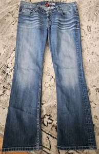 BKE Sabrina Boot Cut Denim Blue Jeans Size 31x29.5 Stretch Flap Pocket Embroider - Picture 1 of 13