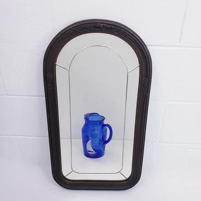 Antique Arched Top Wall Hanging Mirror Plaster Frame 26.5x14.5x1 - Image 1 of 4