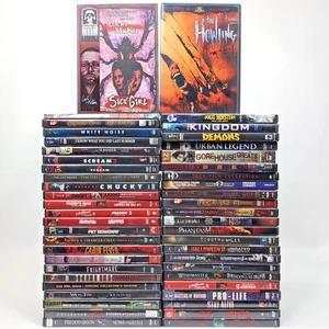 50 HORROR DVD LOT Freddy Scream Chucky Evil Dead Wrong Turn SAW I Know - Picture 1 of 18