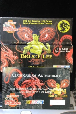 Bruce Lee Racing Champions 1:24 Gold Chrome Jeff Burton – 1 of 4,000 Exclusive - Image 1 of 4