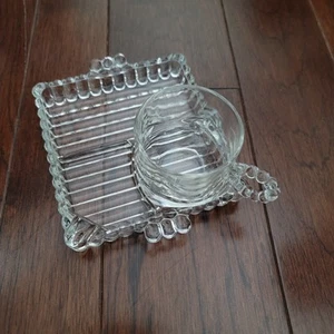 Vintage Hazel-Atlas Sip Snack And Smoke, Small Luncheon Plate With Cup. Per Set. - Picture 1 of 4