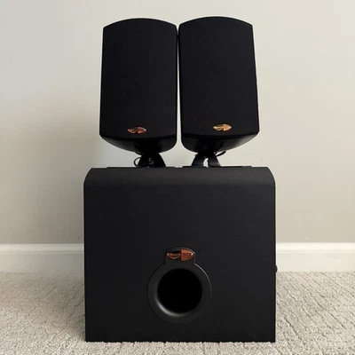Klipsch Pro Media 2.1 THX Speakers & Subwoofer - Black - TESTED - No Control Pod - Image 1 of 4
